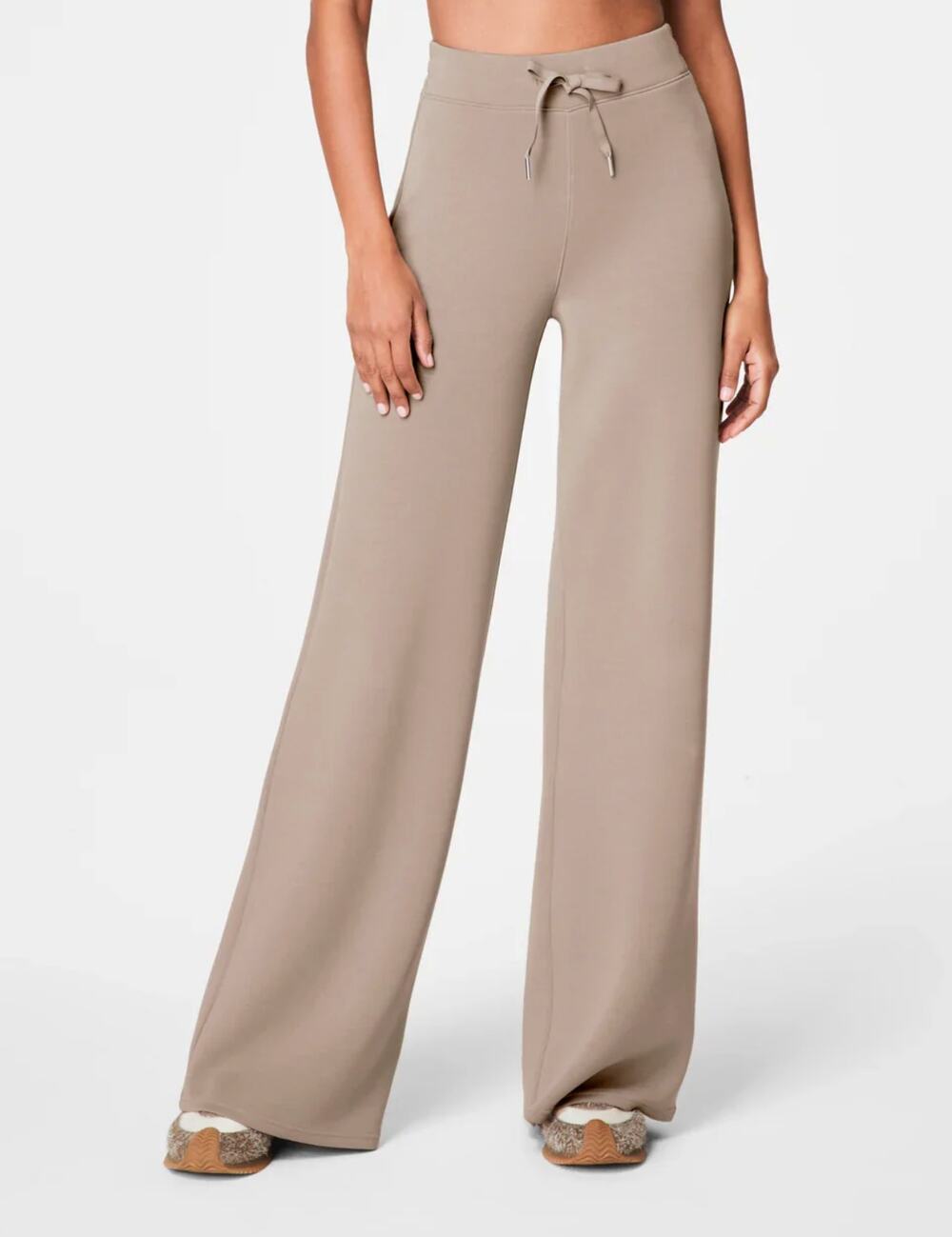 NWT- Spanx Wide-Leg Drawstring Lounge Pants - Taupe